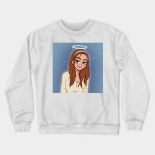 portrait redhead girl angel cute kawaii Crewneck Sweatshirt